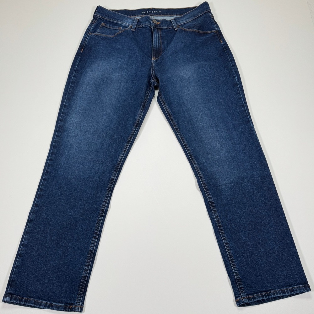 Mott & Bow Ridge Boyfriend Jeans Womens 32x28 Blue Dark Wash Stretch Denim